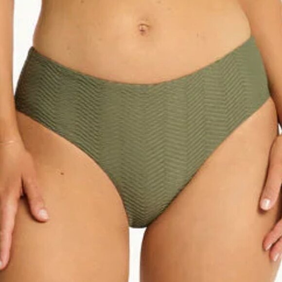 NWT Sea Level Australia Eco Essentials Mid Bikini in Khaki Size 6 - Picture 2 of 8